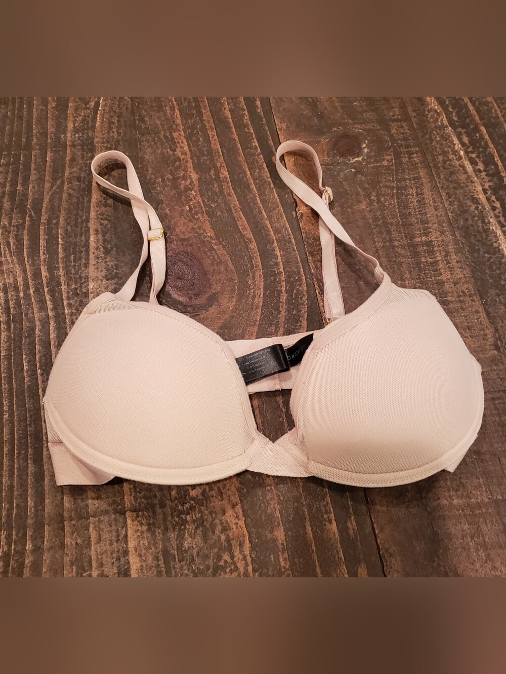 PEPPER Bra Size 32B Underwire Mesh  Detail Lightly Lined Beige